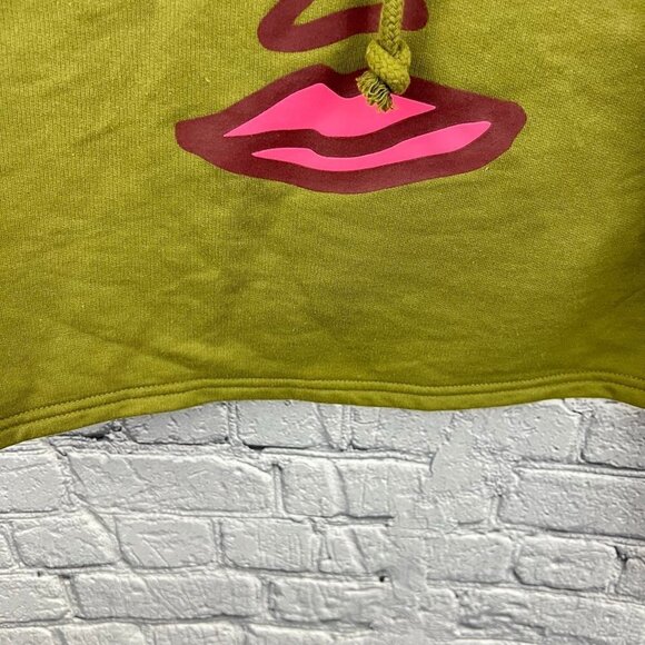 Take Pride Target Fleece Graphic Hoodie Cropped Green Large - Picture 5 of 7